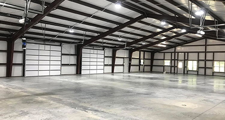 Open steel building interior