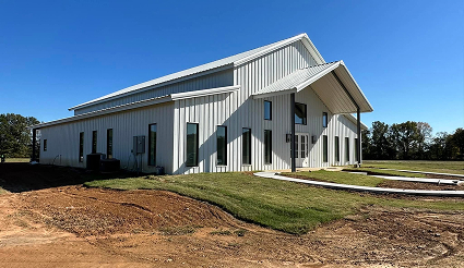 White barndominium