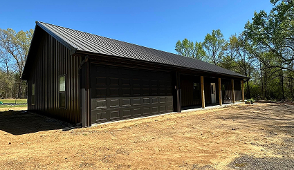 Black garage exterior